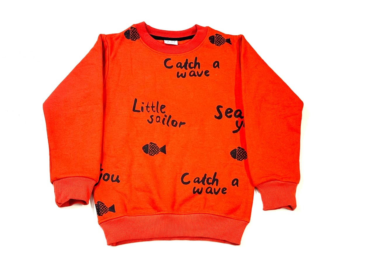 Little Soilor Words Printed Sweatshirt For Kids